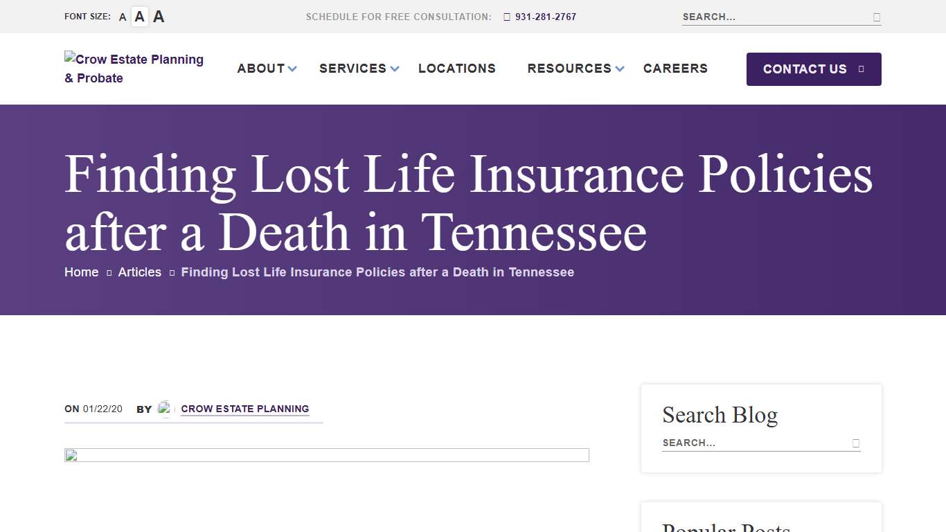 Finding a Lost Life Insurance Policy in TN Crow Estate