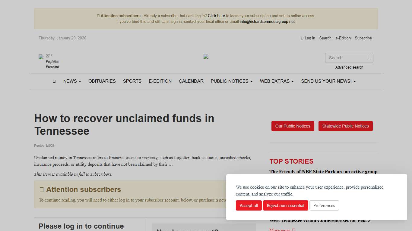 How to recover unclaimed funds in Tennessee - The Camden Chronicle